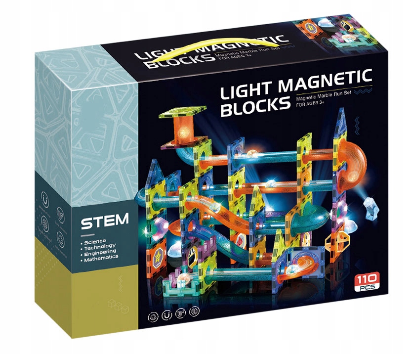 ŚWIECĄCY TOR KLOCKI MAGNETYCZNE PANELE 110 SZT ZESTAW Rodzaj zestaw