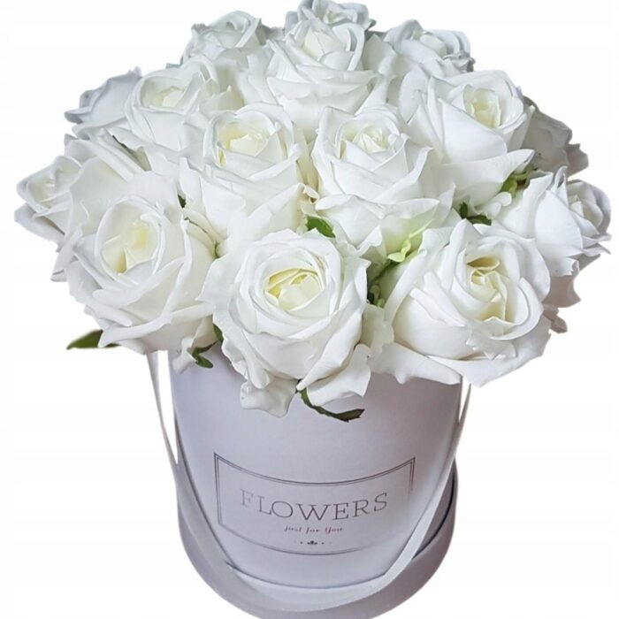 Flower Box Ruže Biele ruža biela gumové silikónové real touch Kytica 17 ružová
