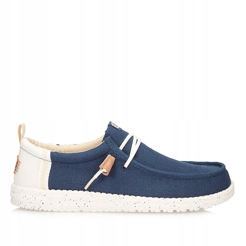 Klasické pánské polobotky Heydude Wally Craft Linen 43086-4UA modré/bílé
