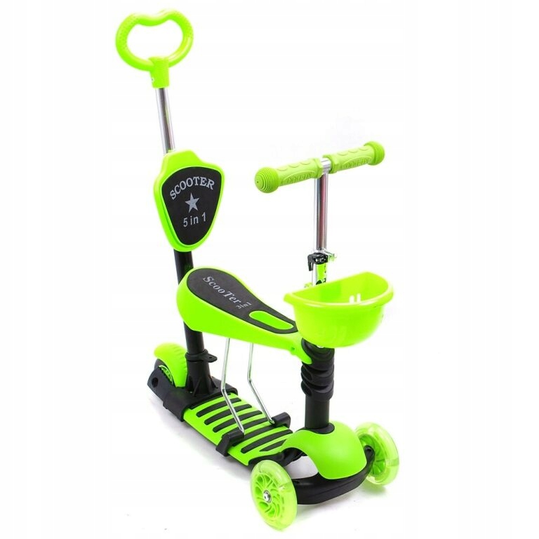 Hulajnoga Dla Dzieci Scooter 5IN1! 3 Kółka, Ziel.