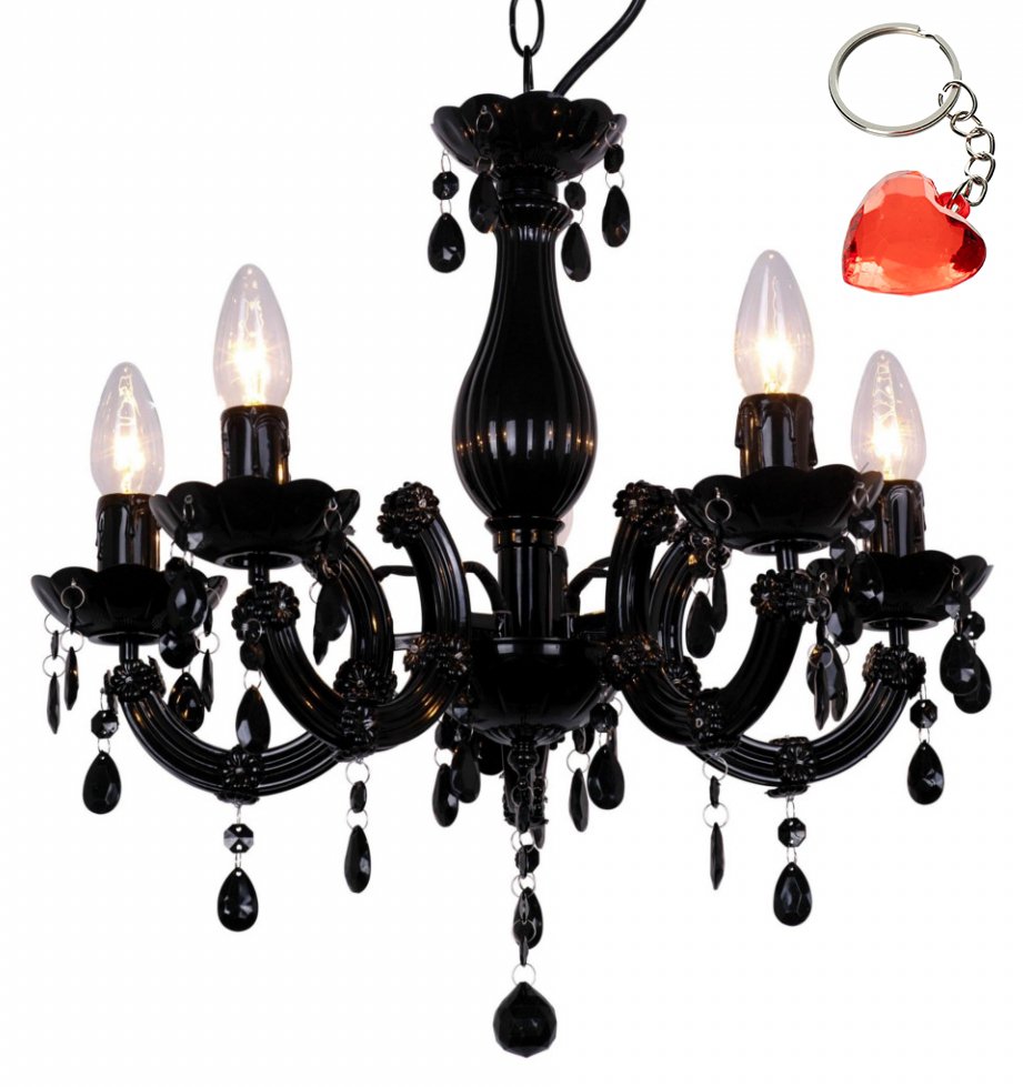 Efektowna czarna lampa wisząca żyrandol z kryształkami Magnolia Zuma Line