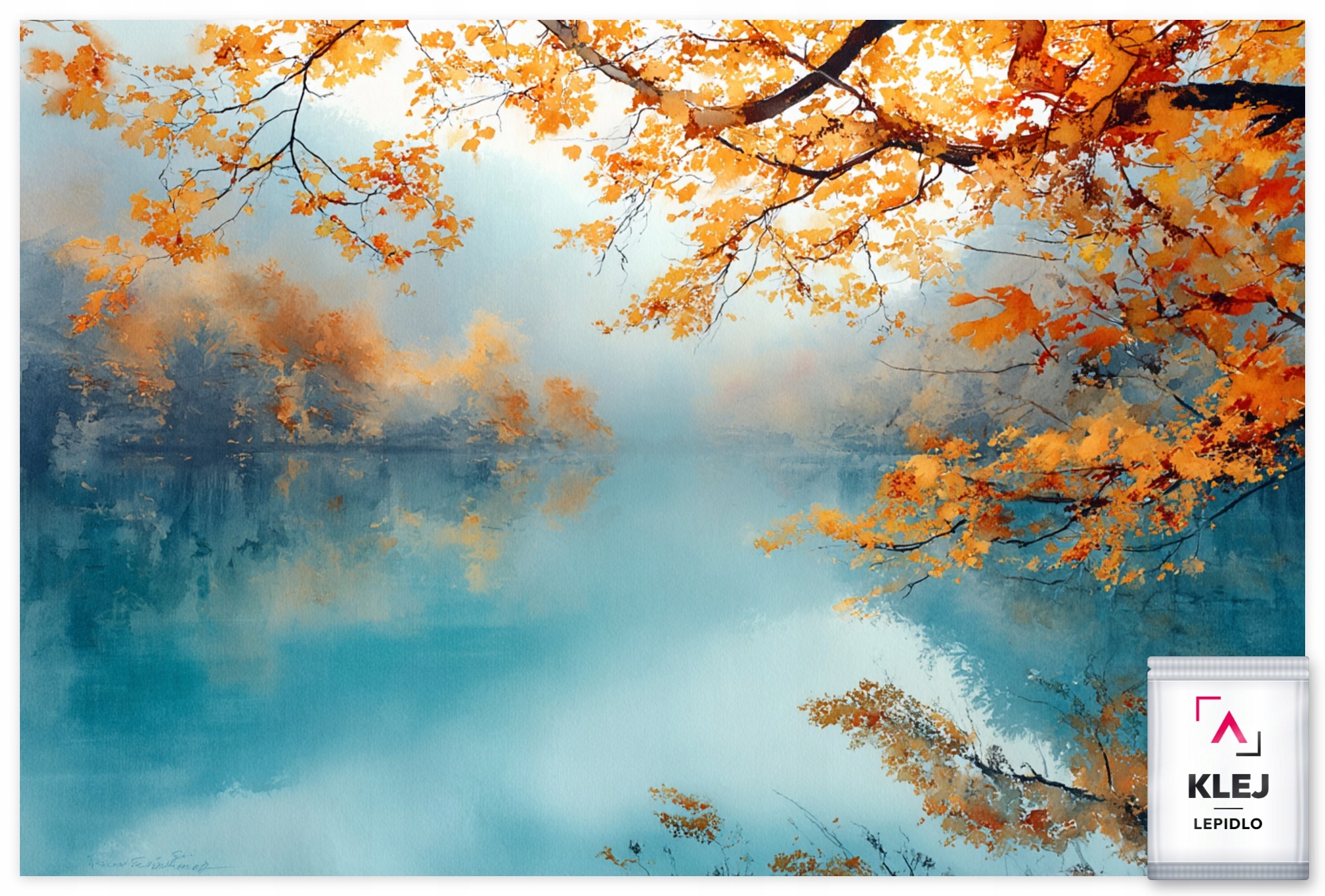 Fototapeta Flizelina Krajina Podzim Dřevo Jezero Odraz 416x254 130g