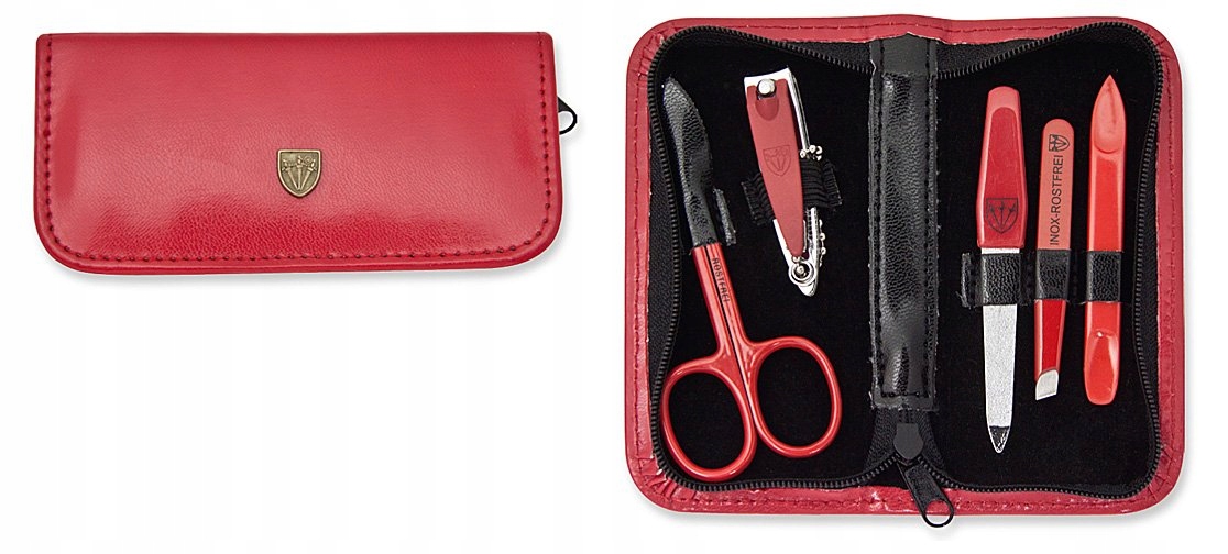 Sada na manikúru 5 ks dámské elegantní červené pouzdro Kellermann jako dárek