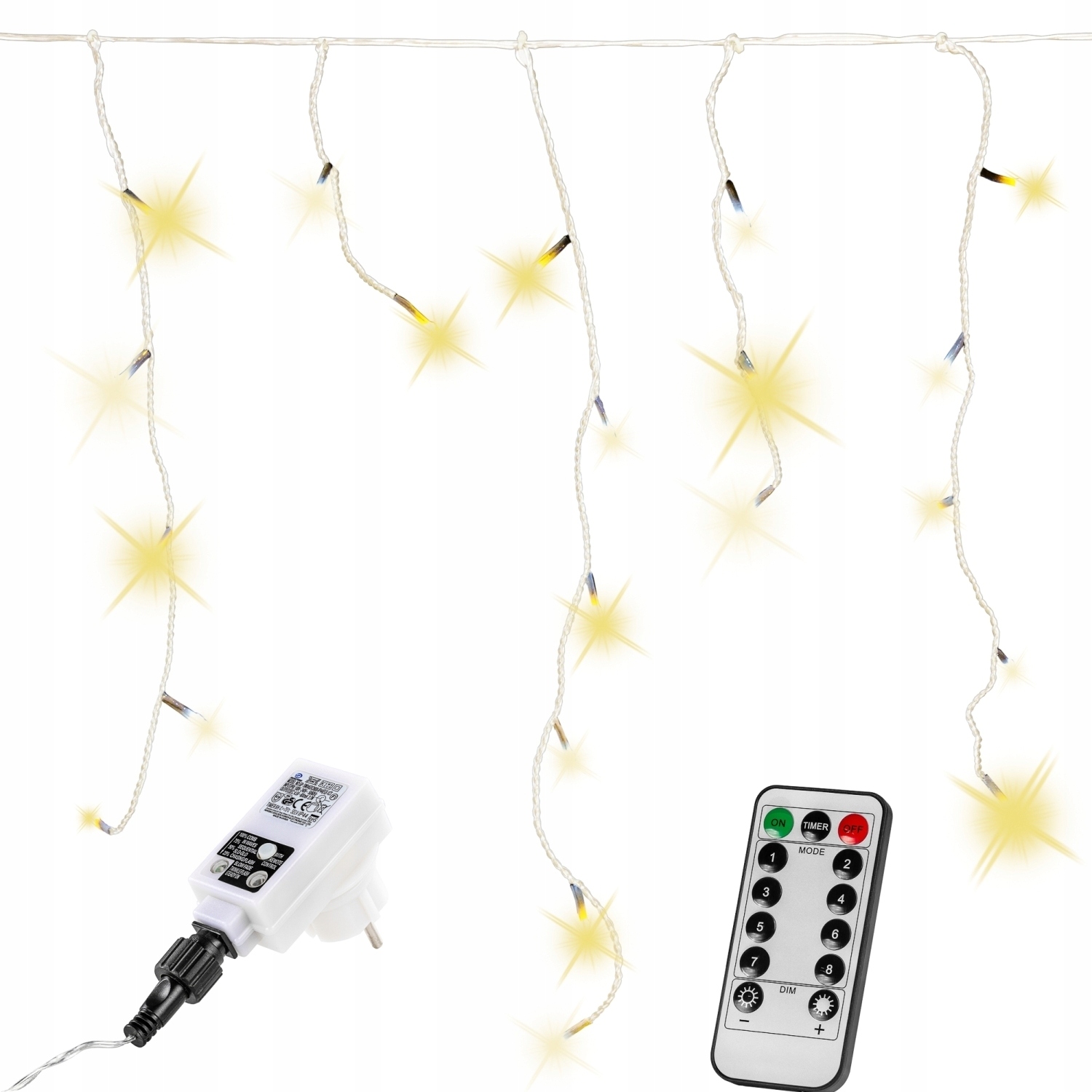 

Kurtyna 400 Led Lampki Na Dom Ciepła Biel Pilot