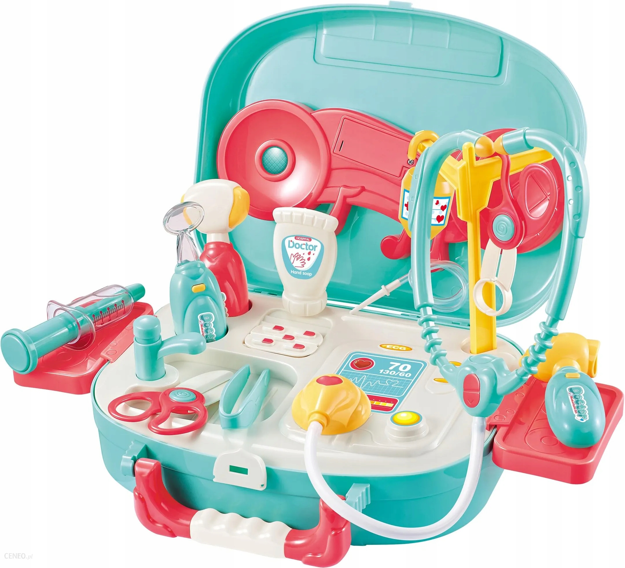MAŁY LEKARZ DOKTOR W WALIZCE DUŻY ZESTAW ŚWIATŁO DŻWIĘK Kod producenta DH660-59
