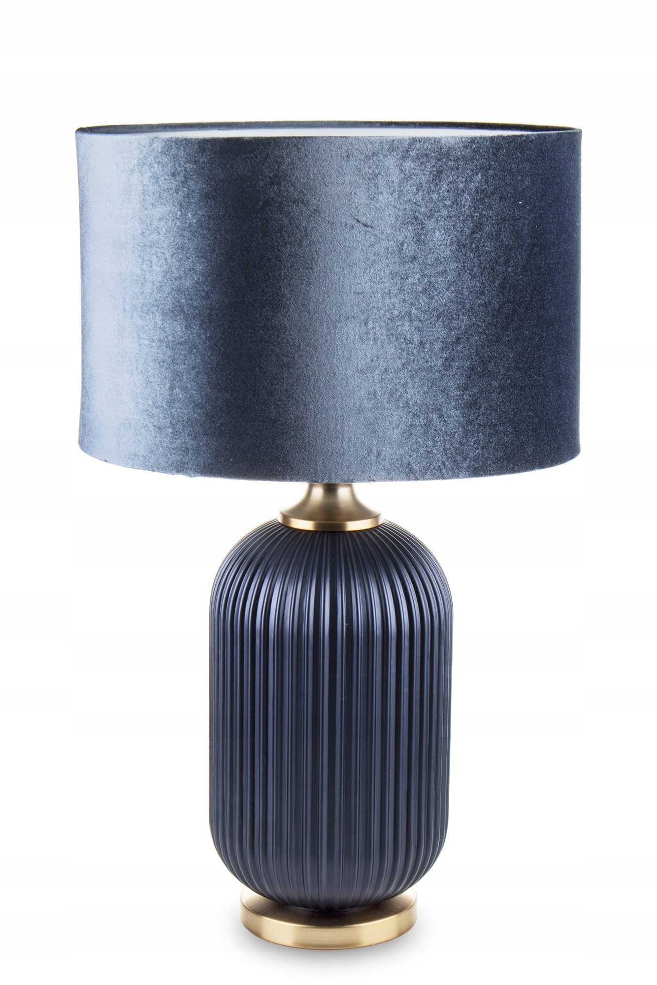 Lampa Z Kloszem Granatowo Złota Duża 67 CM