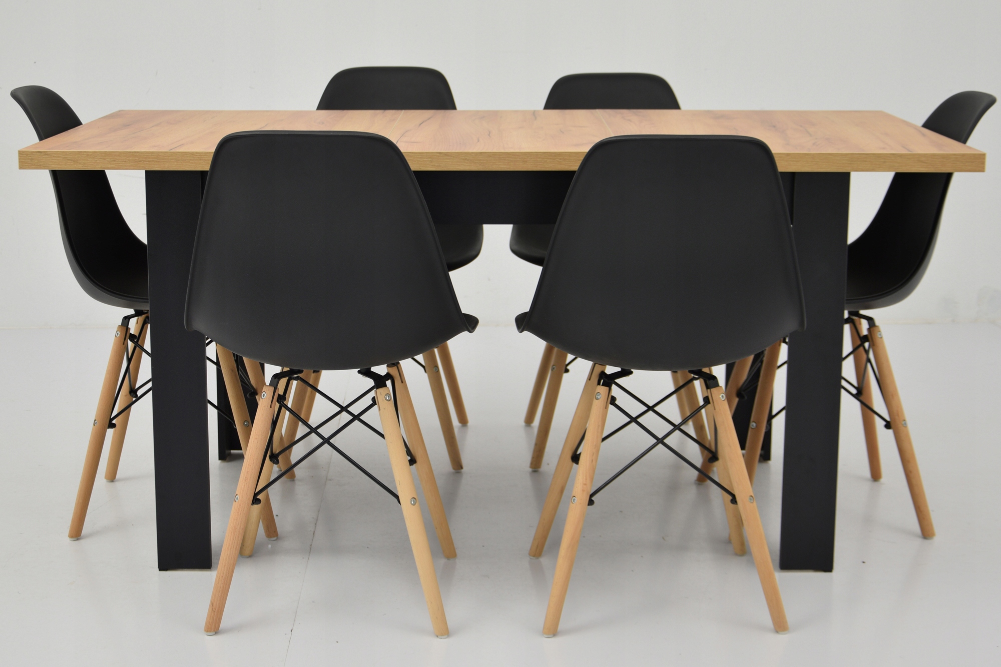 6 krzeseł SOLIDNY stół ROZKŁADANY 80x120/160 CRAFT Kształt blatu prostokątny