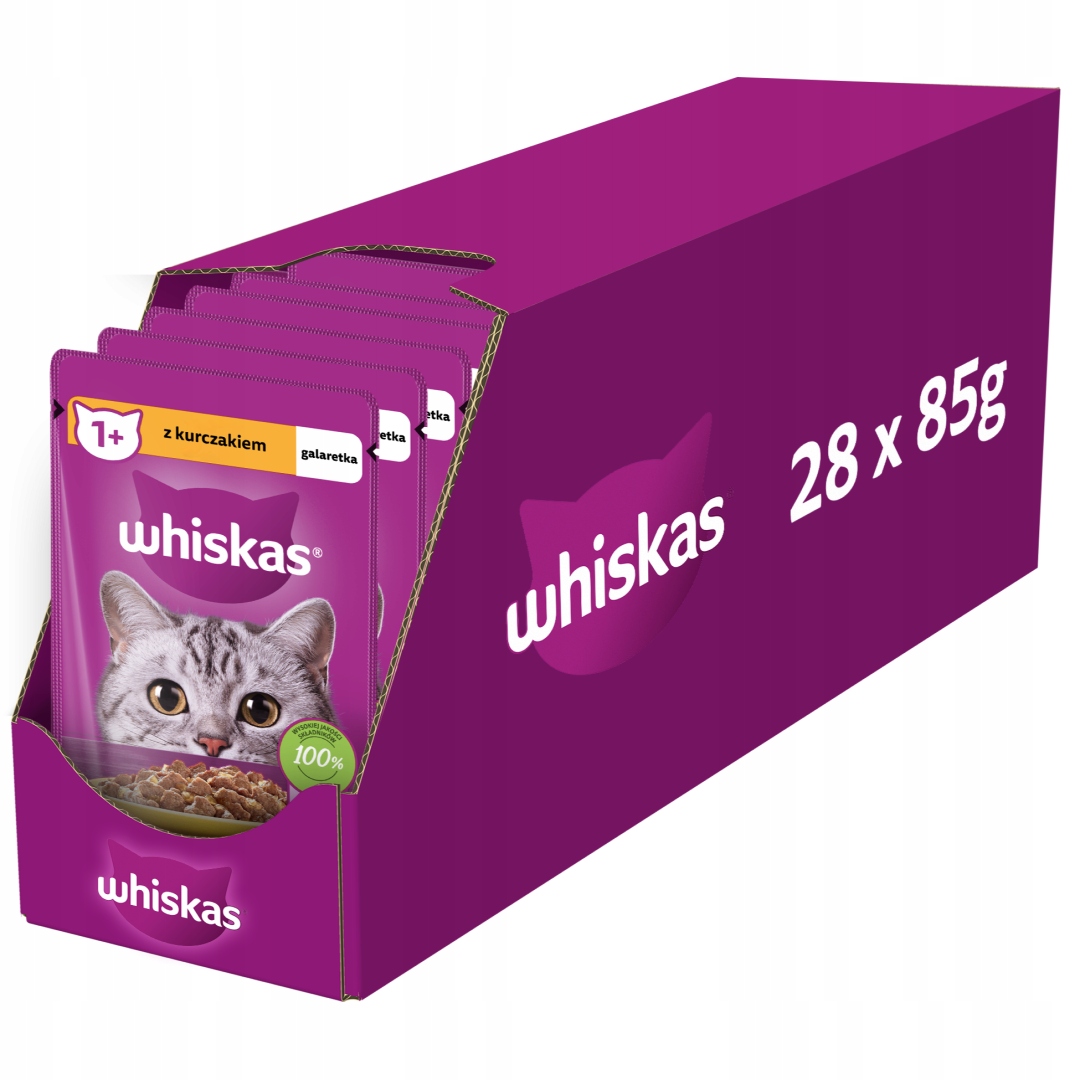 Levně Whiskas Adult Kuře v želé Krmivo 28x85 g