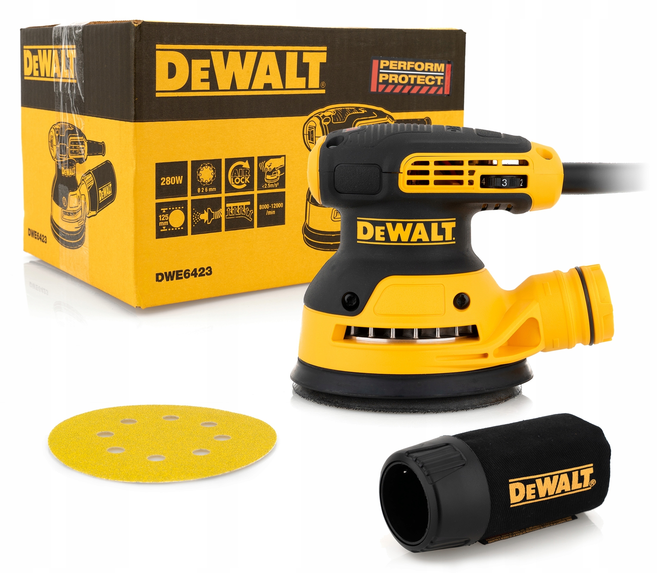 SZLIFIERKA MIMOŚRODOWA DEWALT 280 W 230 V (125mm)