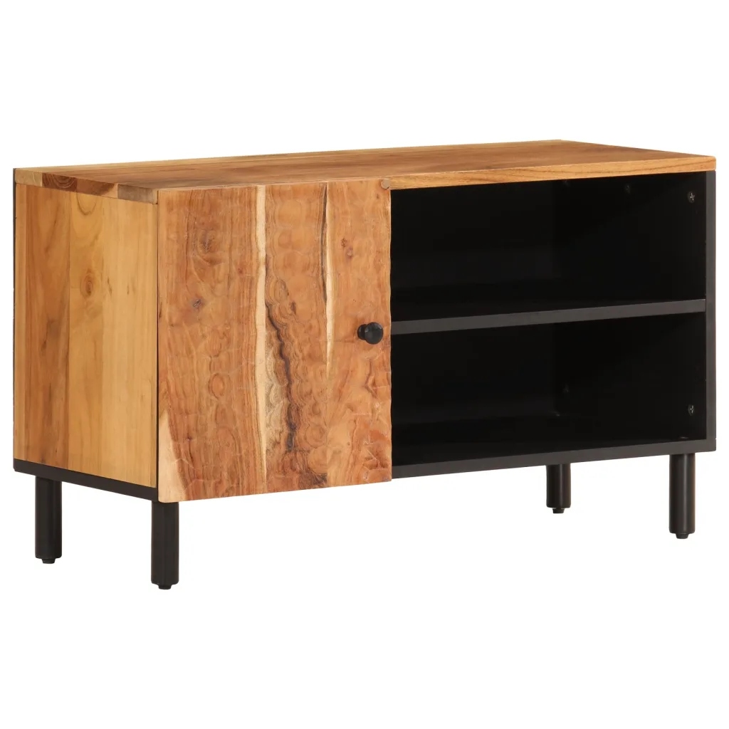 Szafka pod Tv Akacja 80x33x46 cm, naturalne drewno, żelazne nogi
