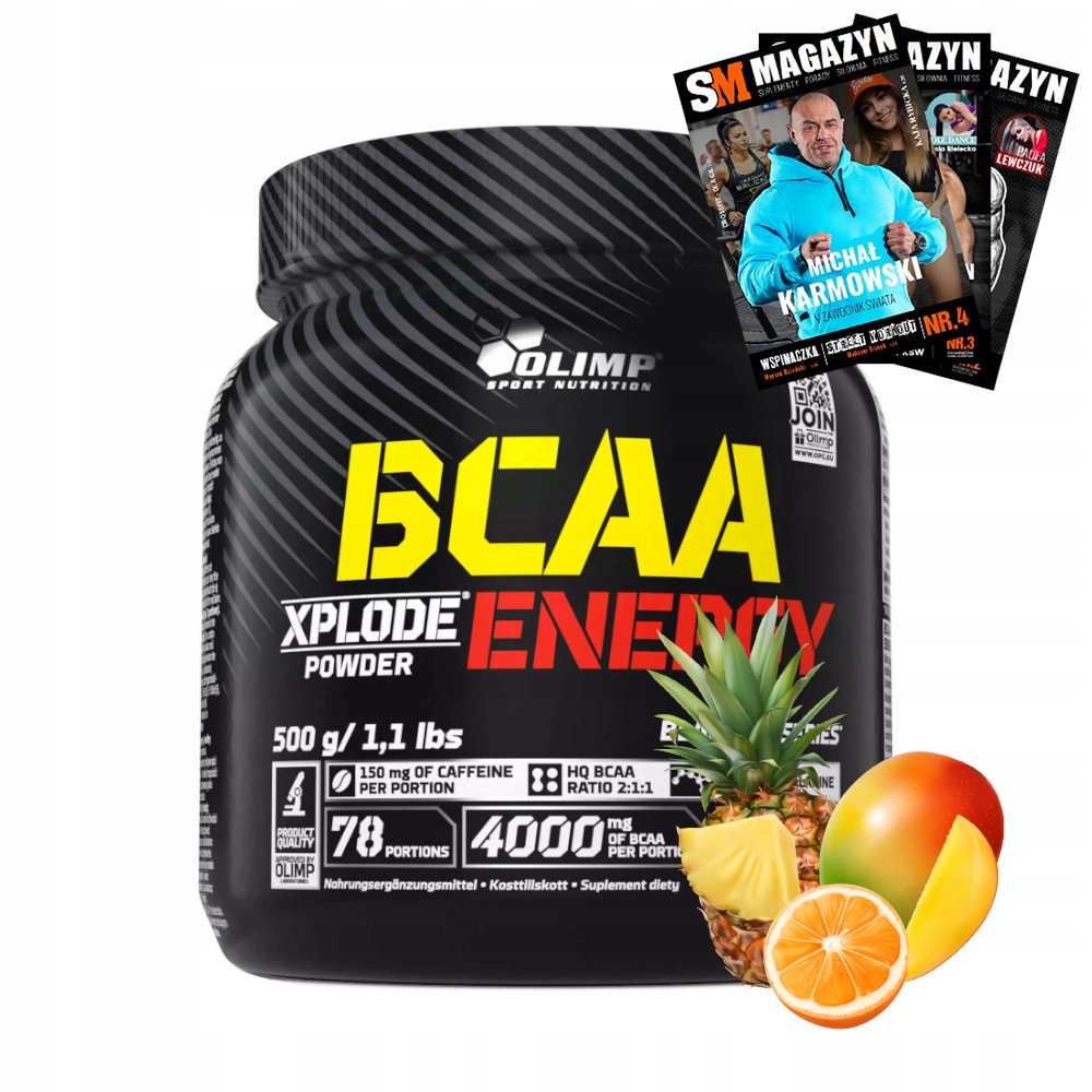 Olimp Bcaa Xplode Powder Energy 500 g Aminokyseliny Regenerace Svalů Síla