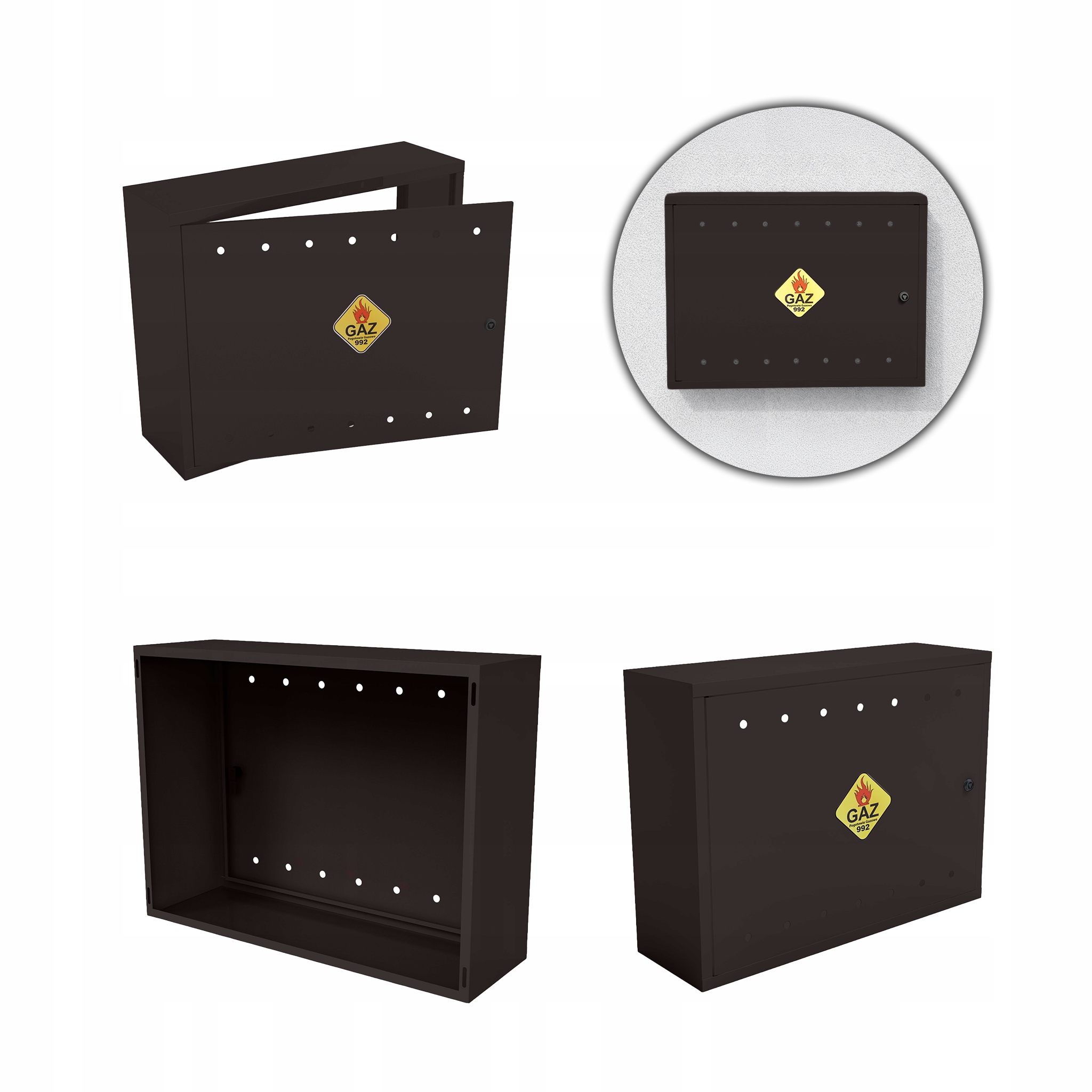 Plynová Skříňka 80x60x25 Hnědá V Lesku Skříňka Na Plynový Ventil Ocelová