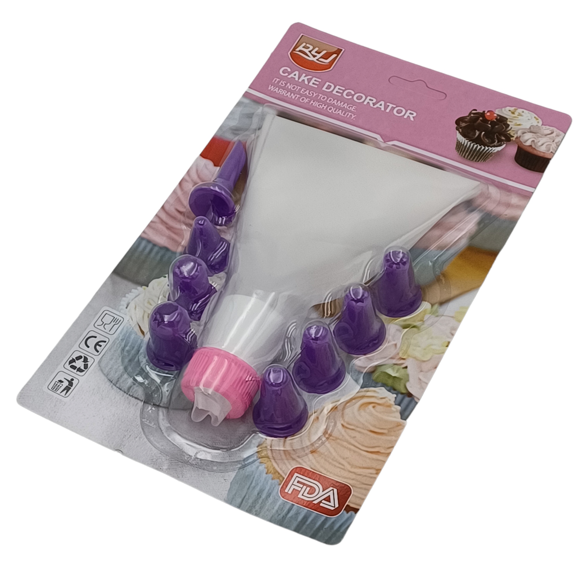 Zestaw Cukierniczy Dekorator Rękaw Worek Adapter Rossner 8 końcówek EAN (GTIN) 5908298008027