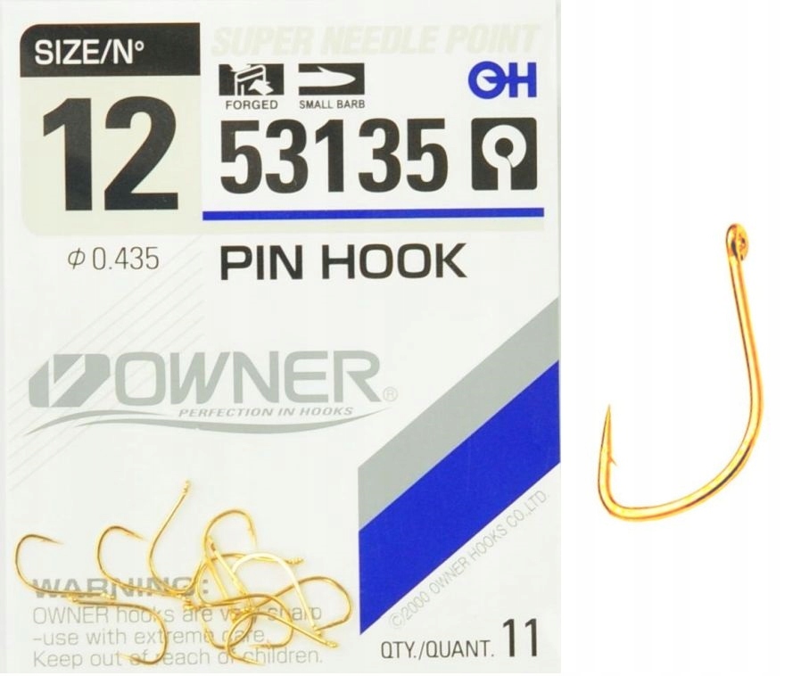 Nr 12 Haczyki 53135 Owner Pin Hook Kuty Hi-carbon