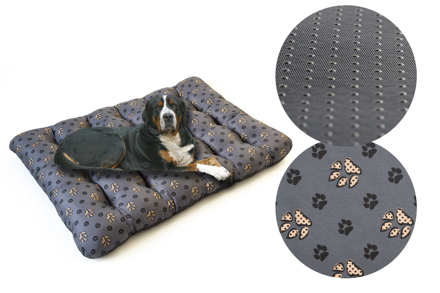 Levně Pelíšek matrace polštář pro velkého psa 125x85 Voděodolná Šedá