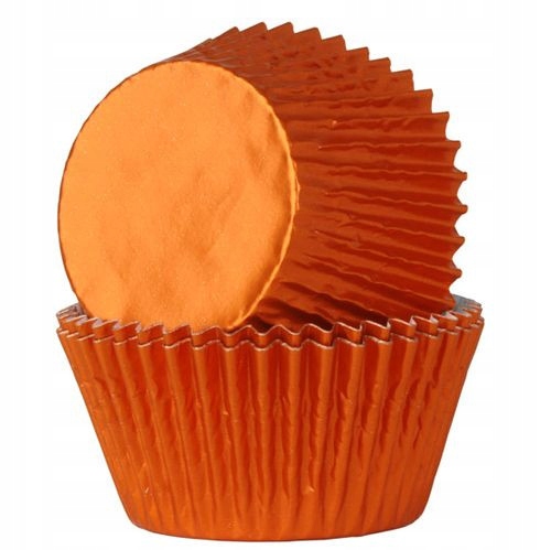 

Papilotki do muffinek błyszczące pomarańczowe 24
