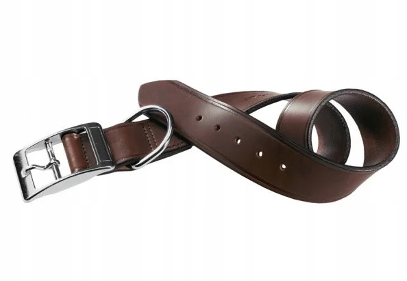 Levně Kožený obojek hnědý Vip C 63 cm x 40 mm Ferplast