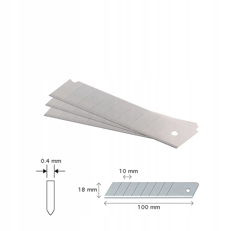 OSTRZA DO NOZ DO TAPET METALOWY 4000szt 18mm hurt Producent code C ODN