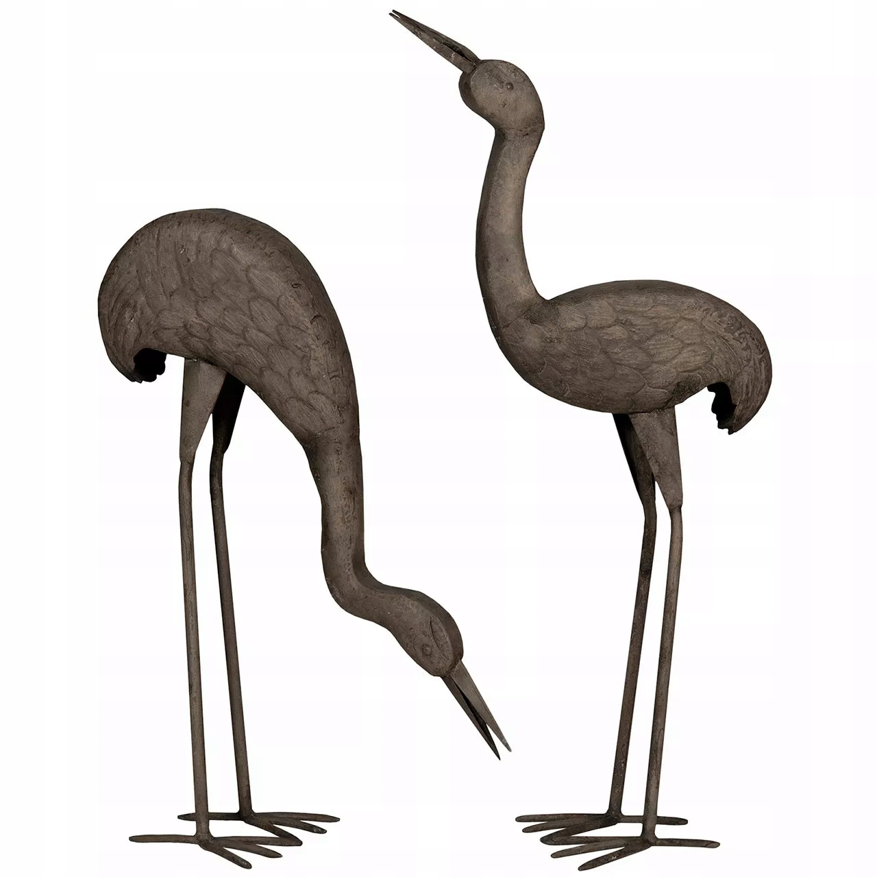 Figurka Žurav Ptak Do Záhrady Obývačky Na Terasu Balkon Veľká Loft Sada 2 ks