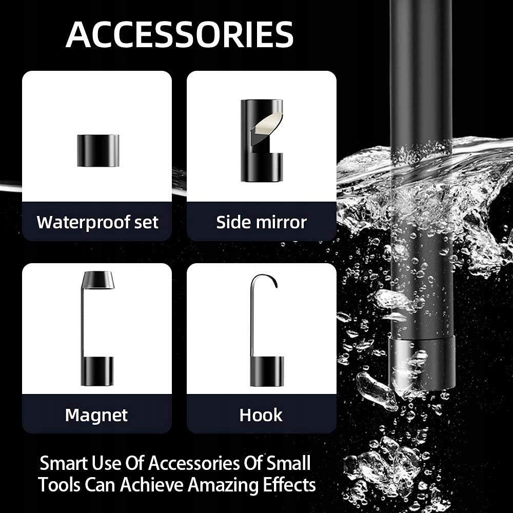AMAILTOM Kamera Endoskopowa 1080P Dualna Soczewka 4,3" Ekran IP67 5m Kabel — miniatura 7