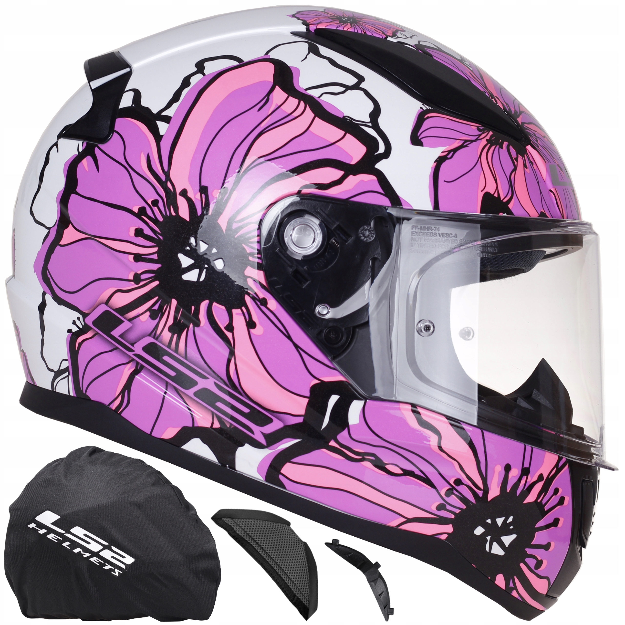 Kask Motocyklowy LS2 FF353 Rapid II Poppies Pink Ece 22.06 System Pinlock