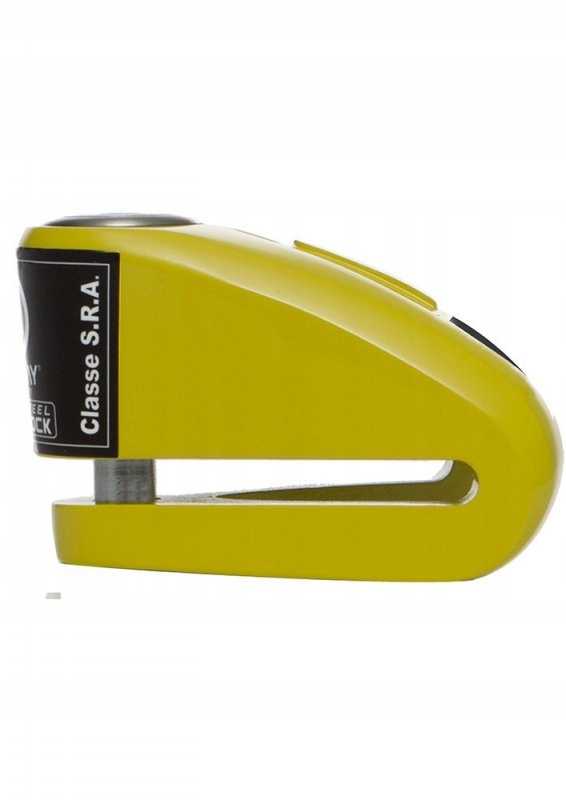 zámok na kotúč s alarmom B-lock 10 žltý čierny, priemer kolíka 10 mm