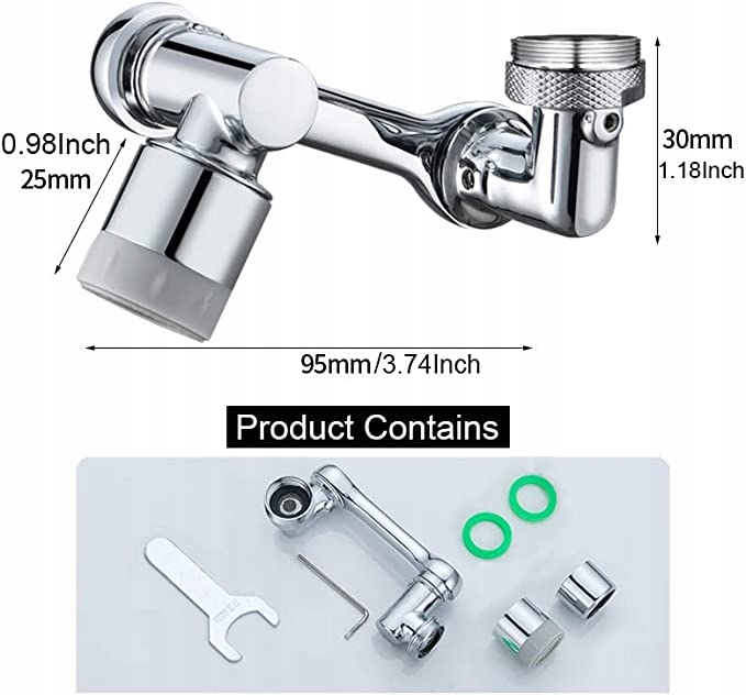 1080° OBROTOWY AERATOR PRZEDŁUŻKA DO KRANU METAL MOSIĘŻNY Kod producenta QUW6W8N2HW9LPYIR