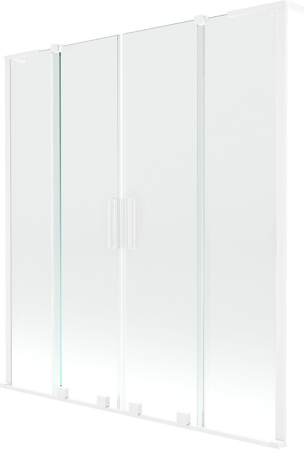 Mexen Velar L Paravan Duo Posuvný 2-dílný 150x150 cm Transparentní Bílý