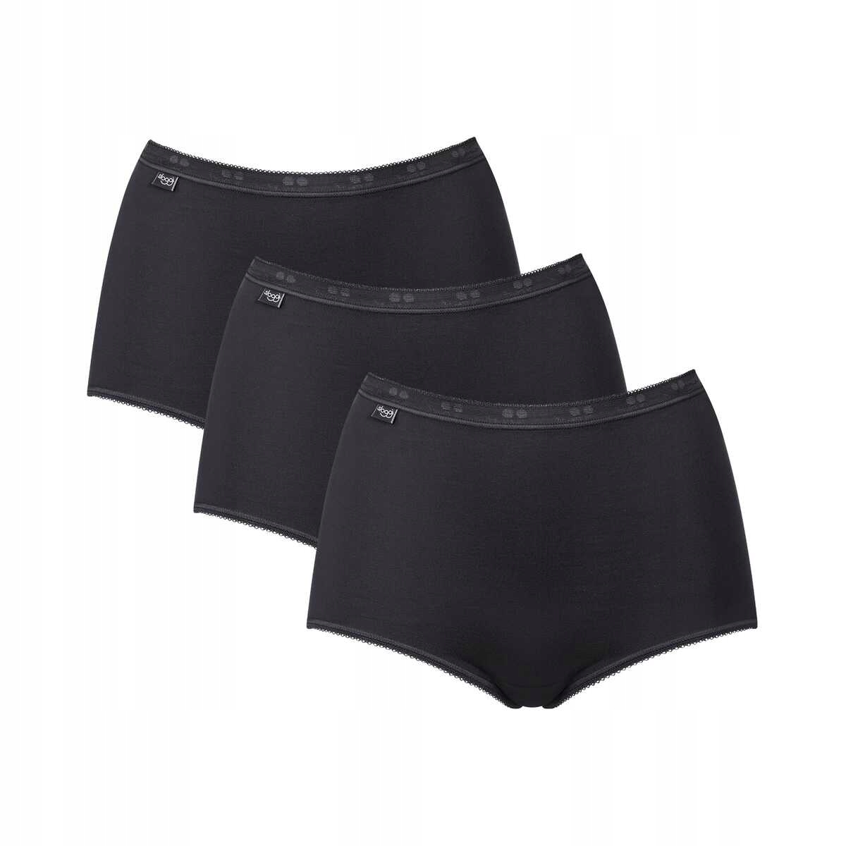 Sloggi Kalhotky s vysokým pasem Basic Maxi 3-balení černé L