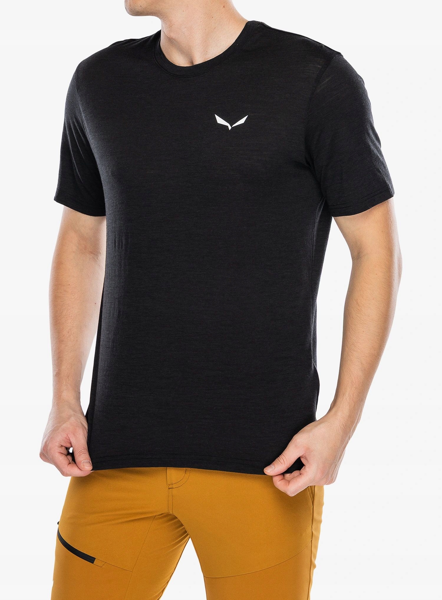 Merino tričko Salewa Eagle Minilogo Am T-Shirt černá barva XL