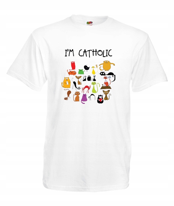 

XXXL Koszulka Męska Kot Koty Cats Catholic Kociak