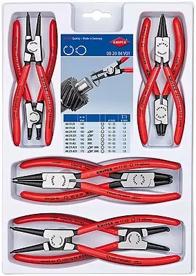 Knipex Kliešte Na Segerové Krúžky, Jednoduché, Ohnuté, 8 Prvkov