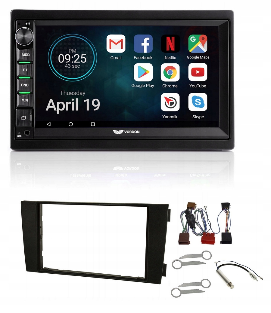 Vordon AC-8290 Bluetooth rádio CarPlay Audi A6 C5 Facelift cúvacia kamera