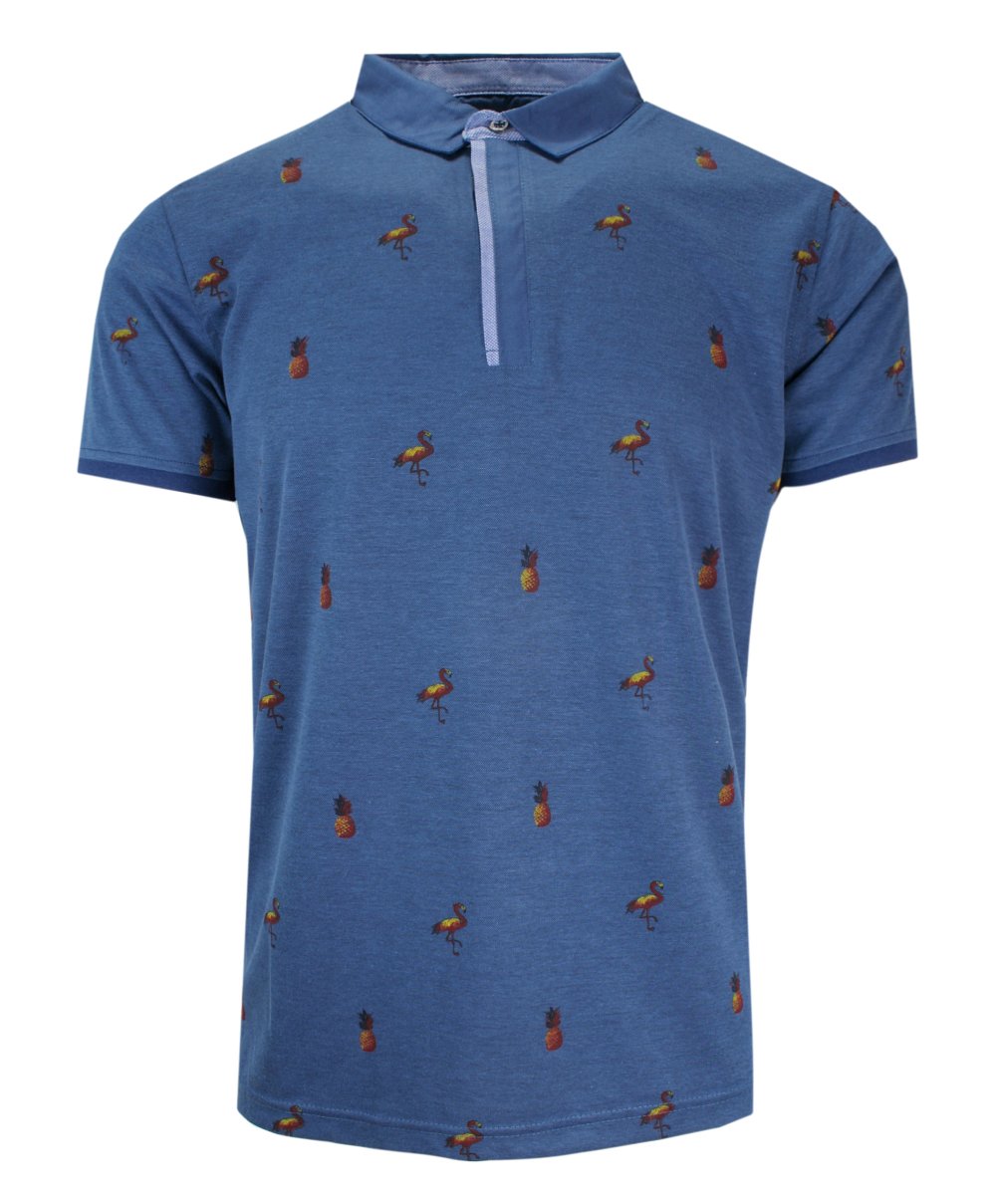 Tmavě modré pánské Polokošile s potiskem L