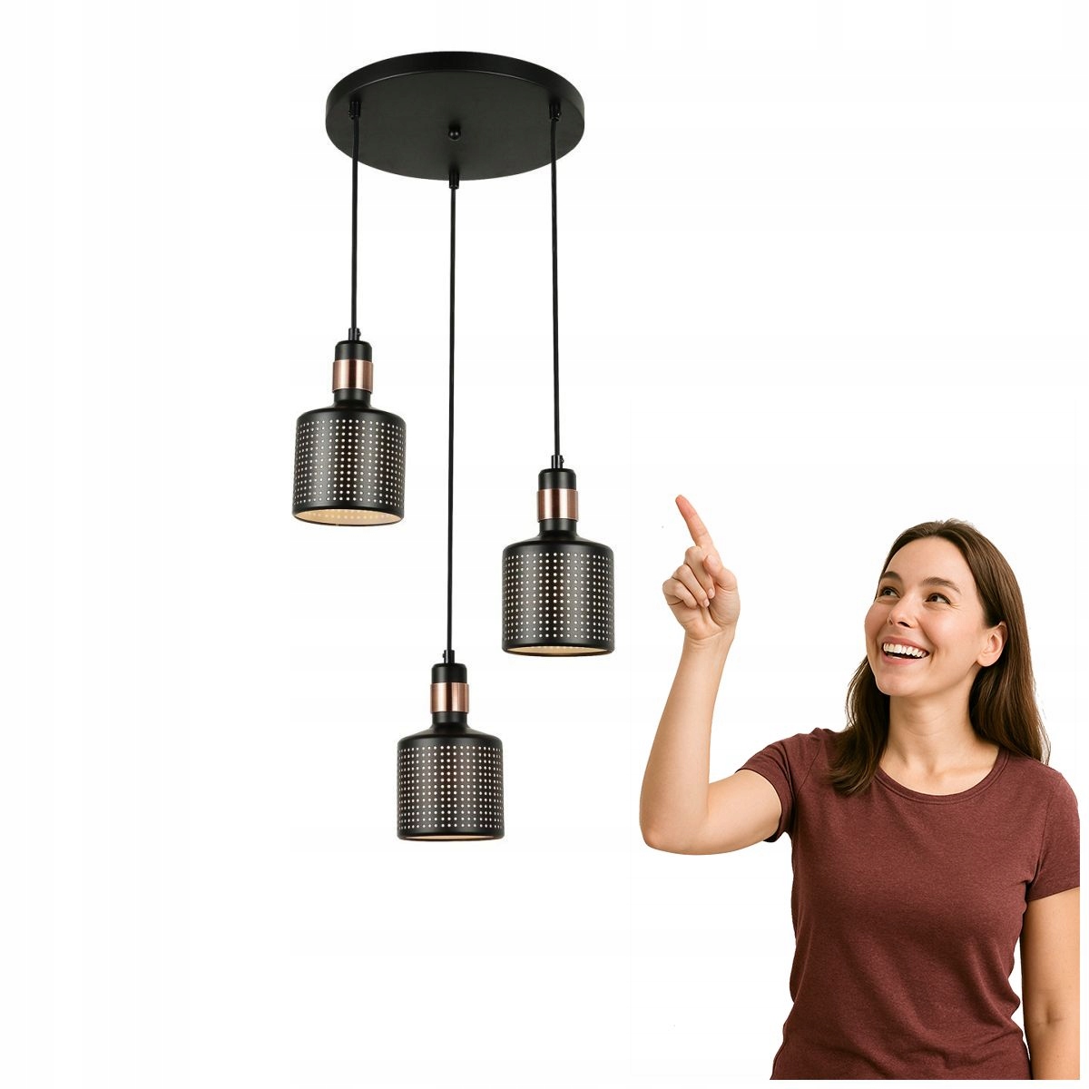 Závěsná lampa Restenza PND-2439-3-BK Italux