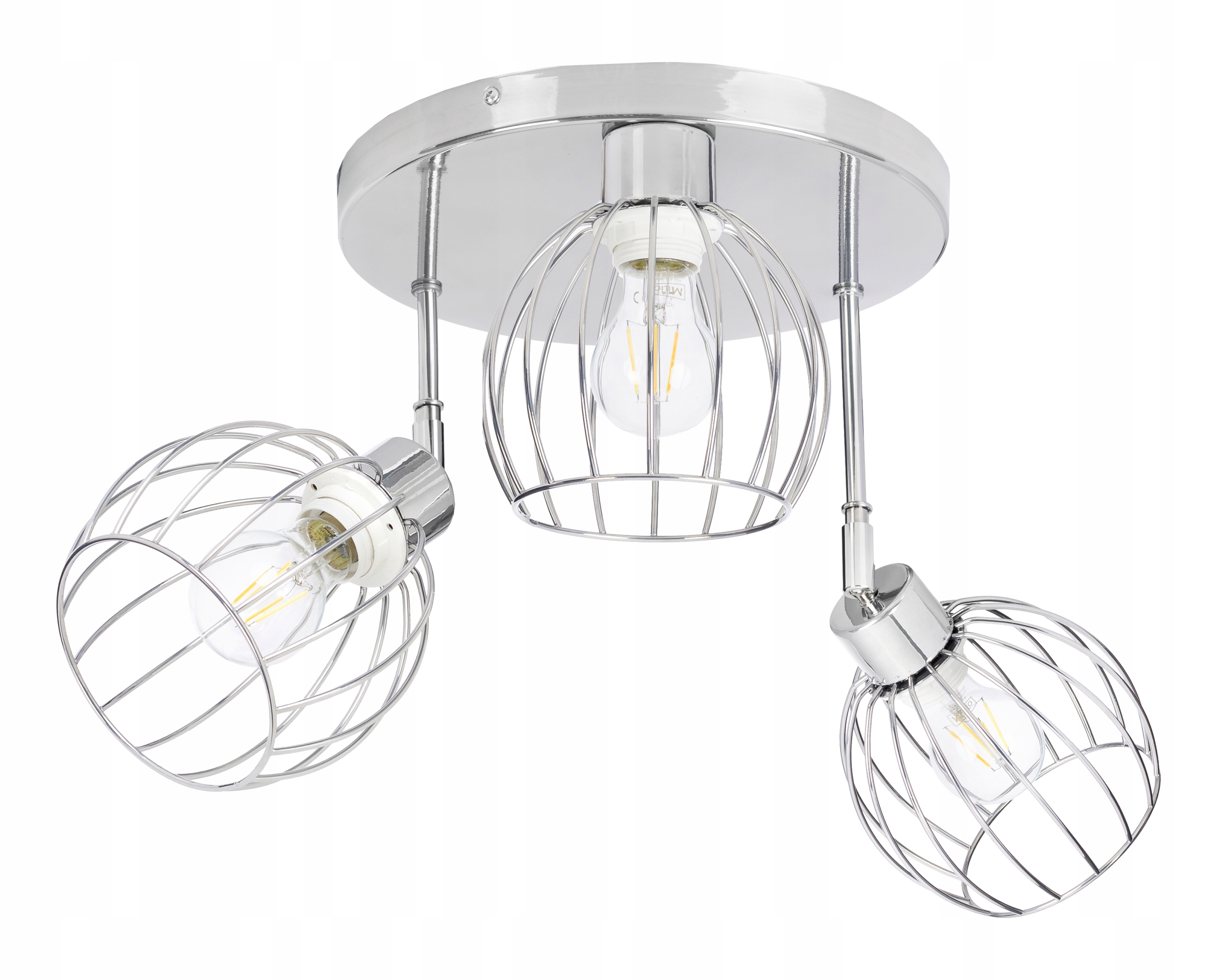 Lampa stropní svítidlo lustr pohyb loft drát 3 kuličky chrom