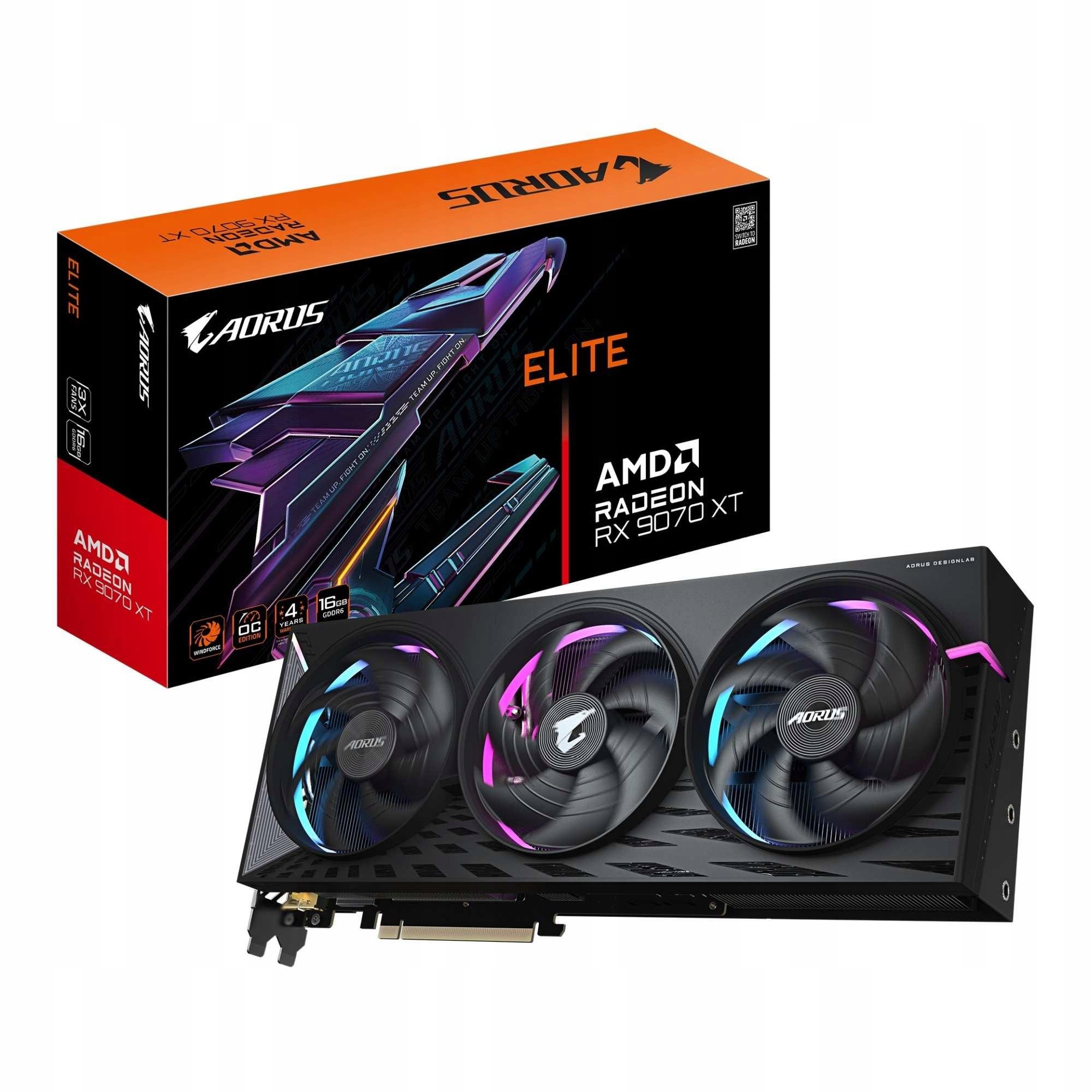 Karta graficzna Gigabyte Aorus Rx 9070 Xt Elite 16GB GDDR6 256bit 4xDP/HDMI
