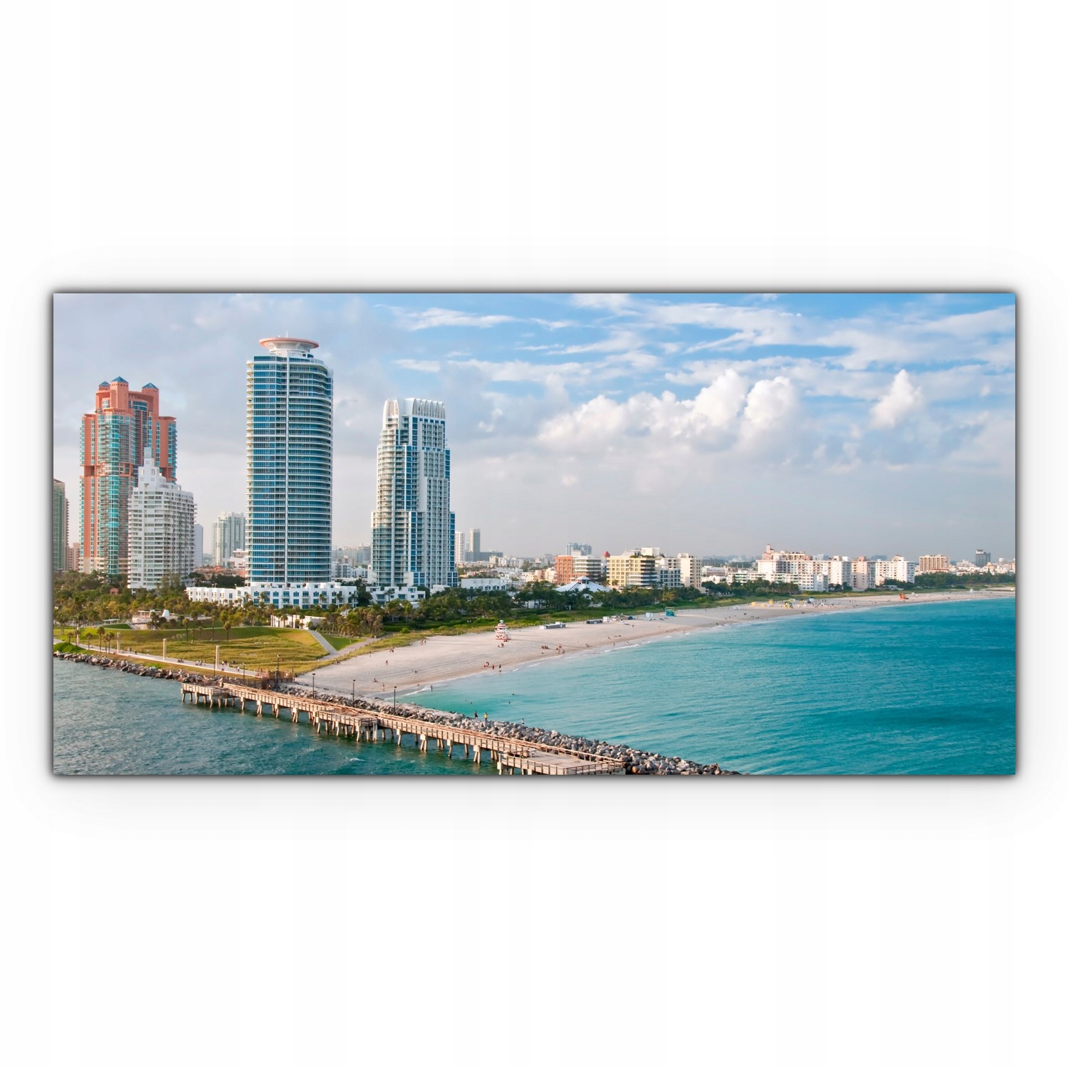 Canvas na nástěnném rámu 100x50 Pláž Moře Miami
