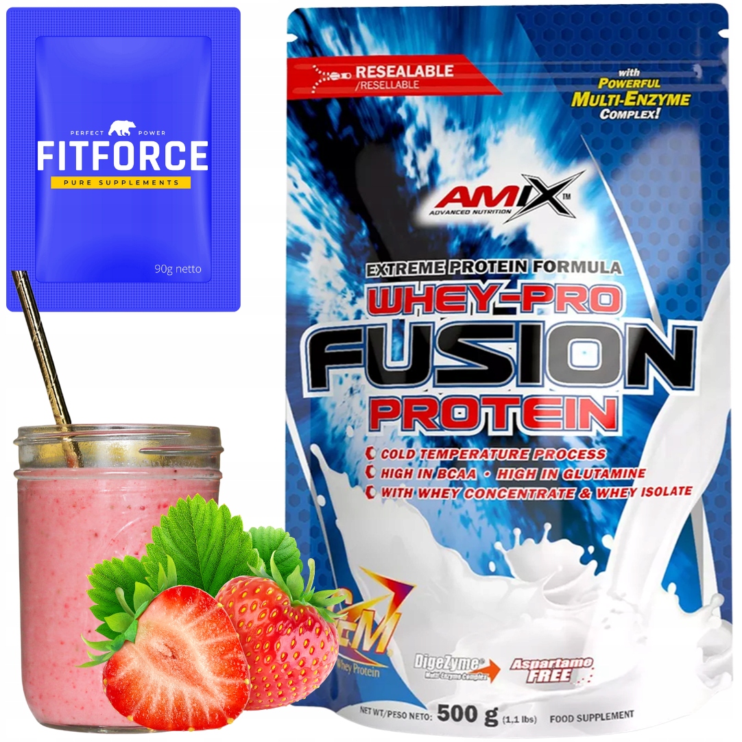 Protein Wpc Jahodový protein Amix 500 g