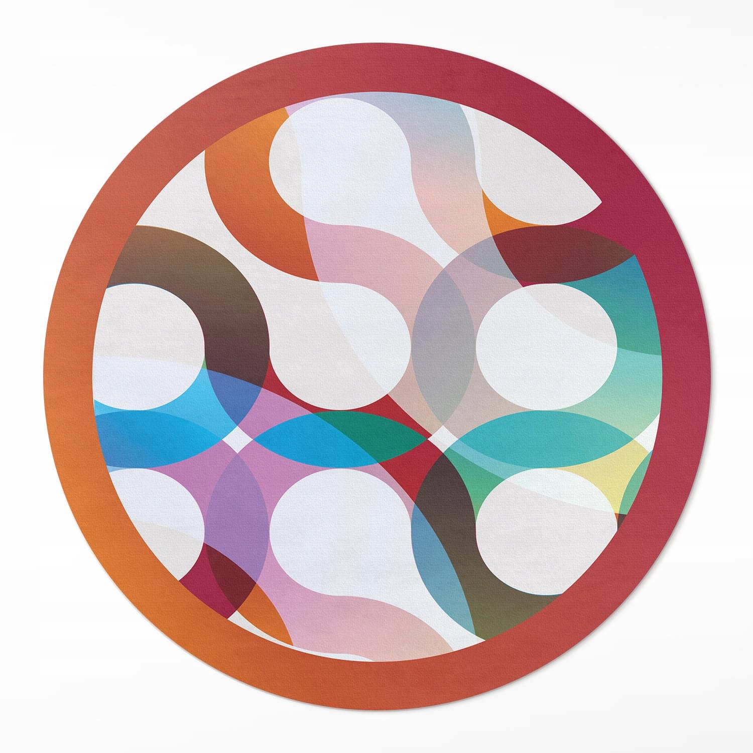 Behúň na koridor Moderné farebné kruhy ⌀ 110 cm