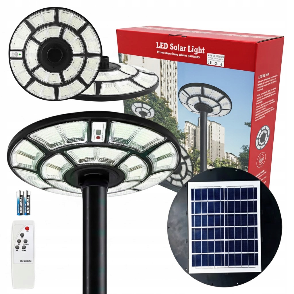 Solární Lampa Zahradní Pouliční Lampa Ufo Senzor Soumraku Pilot 2000W