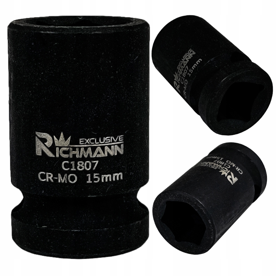 Nasadka Udarowa Klucz Nasadowy 15 mm 1/2"CALA Krótka 6-KĄTNA Richmann C1807