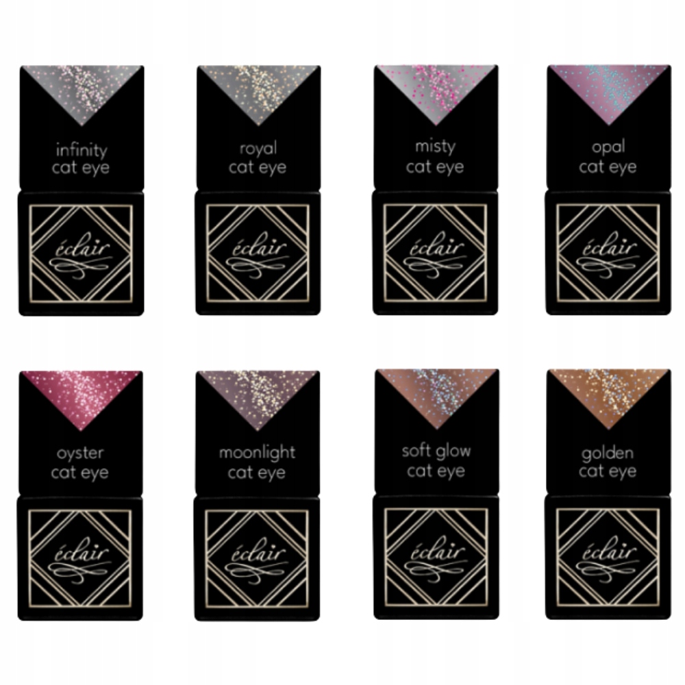 Eclair Profesjonalne Lakiery Hybrydowe Zestaw Efekt Cat Eye 7ml