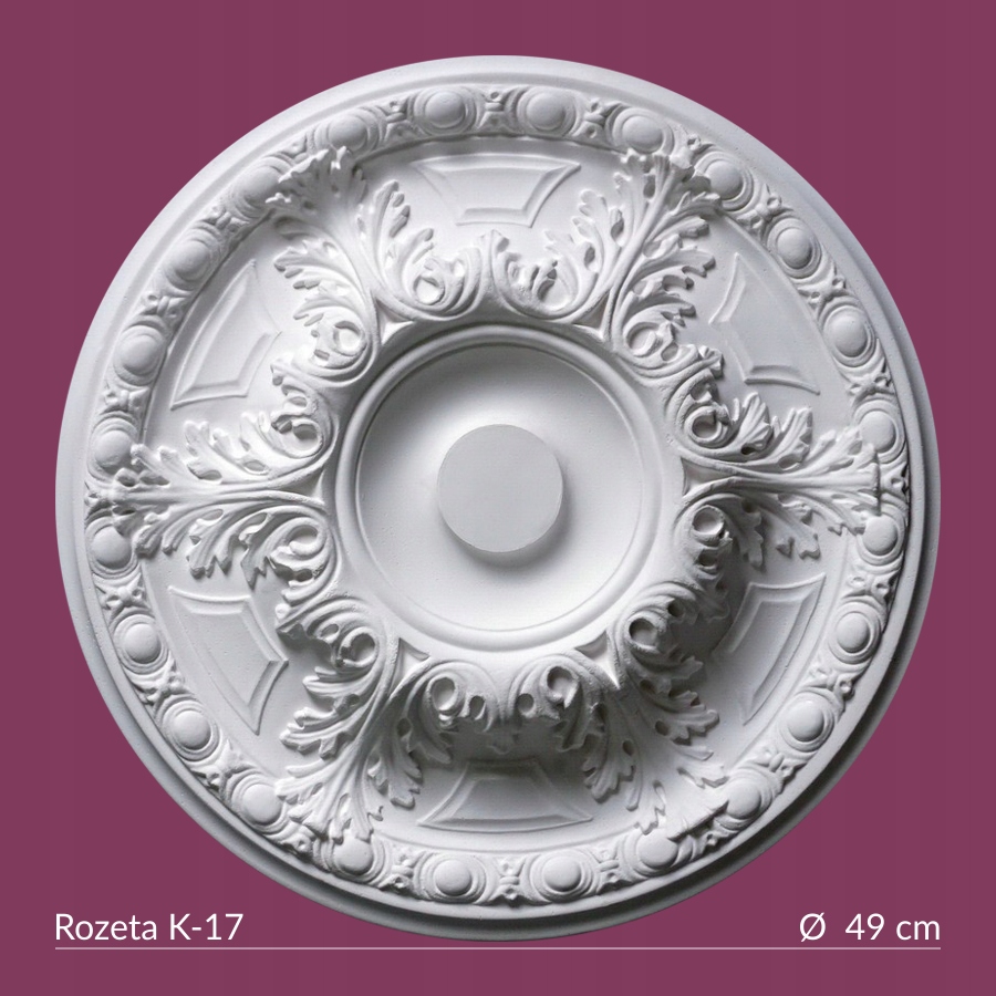 Dekorativní stropní rozeta K17-S x 2 kusy, průměr 49 Cm Premium