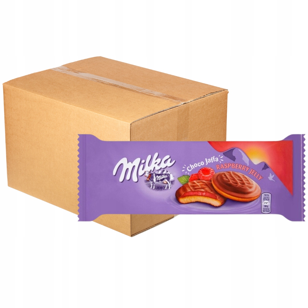 Levně Milka Choco Jaffa Piškoty s želé s malinovou příchutí 147 g x 24 kusů