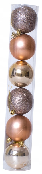 

Bombki w tubie złote 7cm 6 sztuk
