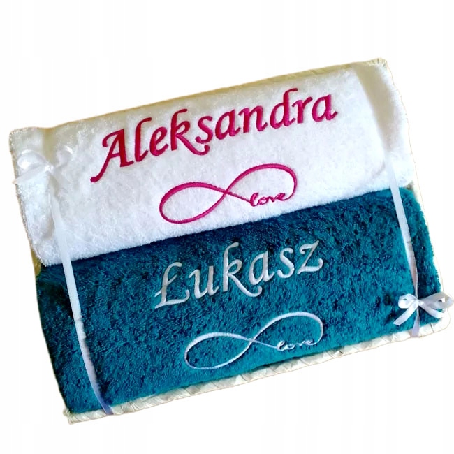 Výjimečný dárek Na Svatba sada ručníků V Koši jméno manžel manželka Koš výšivka