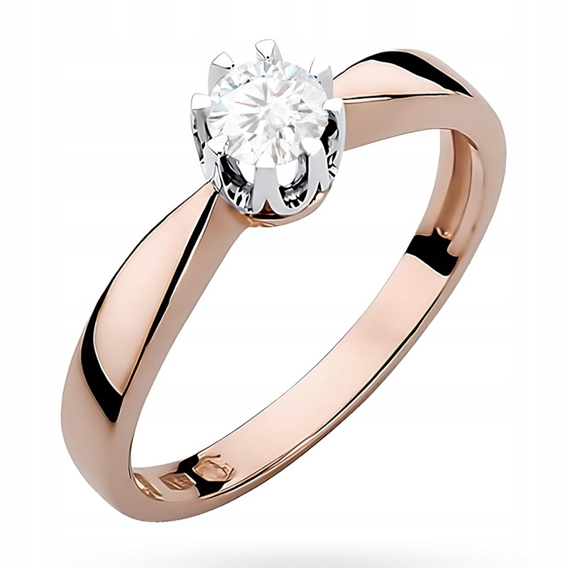 Zlatý Prstýnek ryzosti 585 Laboratorní diamant 0,25 ct 14k