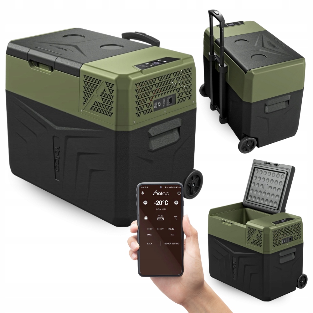 Lodówka kompresorowa Yolco BCX40 Green Bluetooth Samochodowa 39L 12/24V