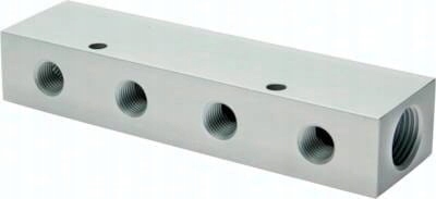 Rozdělovací lišta 2 x G 1/2" 8 x G 1/4" oboustranná